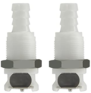 BBTUS 2pcs 1/43/85/16conexión rápida en forma de horquilla de mangueras de plástico, con válvula de cierre, conexión de desconexión rápida de montaje de panel (2 conexiones femeninas) (3/8)