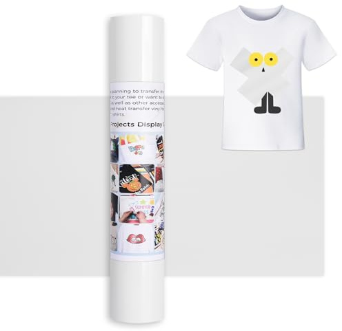 IModeur 12 Ft Plotterfolie Textil weiß – 30,5 x 366 cm Flexfolie Plotter Textil weiß für Silhouette Cameo, Kleidung, Mützen, Hosen, andere Stoffe