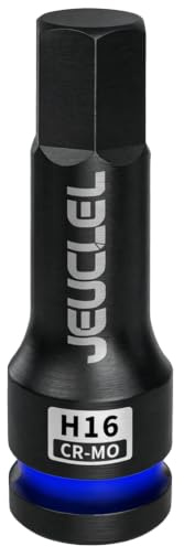 JEUCLEL 16 mm Hex Impact Bit Uttag, H16 1/2-tums insexnyckel, Cr-Mo Stål Förlängning Hex Skruvmejsel Adapter