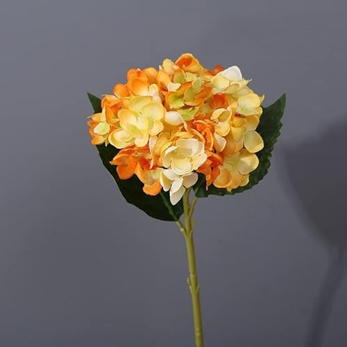 TONZN 6 Gabeln Künstliche Mini-Hortensie, Box Bastelzubehör Staubblatt-Blumenstrauß Blumen-Hochzeits-Hausgarten-Auto-Corsage-Dekorations-Blumenstrauß (Color : Rose Red) (Orange)