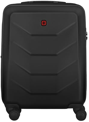 Wenger Prymo Carry-On Hard Side case with 4 Wheels, Carry-on, 36 (43) L, Hard-Shell, Security Lock, for Men and Women, Travel or Vacation, Black, 612536