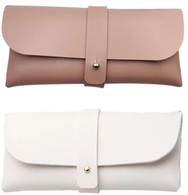 2 Pezzi Custodia Occhiali Pelle, Morbida Custodia Occhiali Lettura, Borsa Astuccio Occhiali for Donna Uomo,Custodia In Pelle Morbida Per Occhiali, Custodia Per Occhiali In Pelle Pu, Unisex