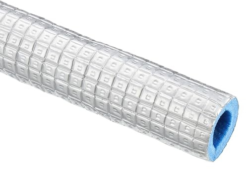PATIKIL 5.6Ft Pipe Insulation Foam Tubing, 32mm(1-1/4) ID 50mm(2) OD Heat Preservation XPE Foam Tube Wrap with Aluminum Foil for AC Unit Air Conditioning Water Pipe, Silver Blue