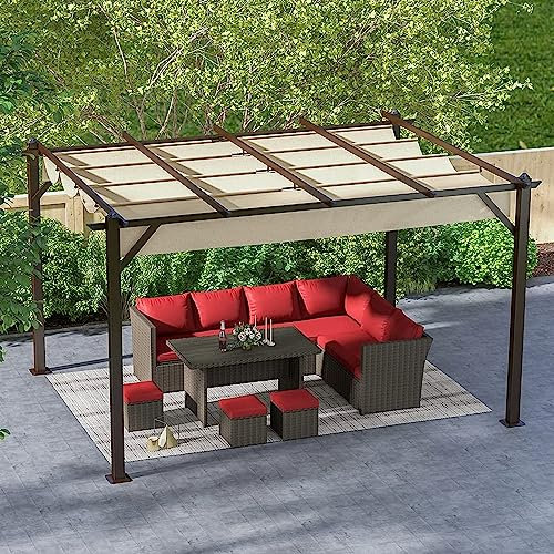 RNQZ Retractable Carport, Outdoor Gazebo Heavy Duty Garage Car Shelter with Sun Shade Canopy, for Garden Porch Backyard,3x4M