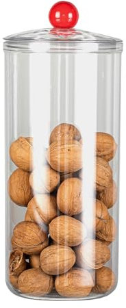 KEKEHOME Tarro de plástico transparente con tapa para escritorio de oficina, tarro de almacenamiento de galletas de plástico para encimera de cocina, tarro de boticario de plástico para hisopos de