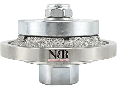 NBB Rueda de perfil de diamante fresa de enrutador de diamante con cubierta de hierro broca para perfilar porcelana baldosa cerámica granito mármol piedra para amoladora angular (Half-Bullnose B5)