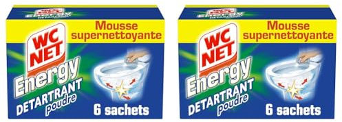 WC NET Energy Poudre Détartrante Total Hygiene System 6 x 60 g (Lot de 2)