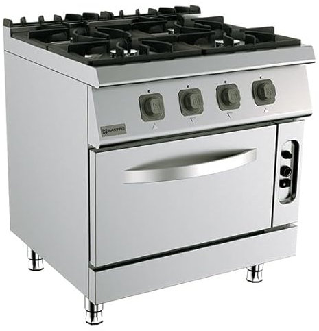 Cuisinière Gaz Sur Four Gaz Statique GN 2/1, 4 Brûleurs - Virtus - MS78CFG