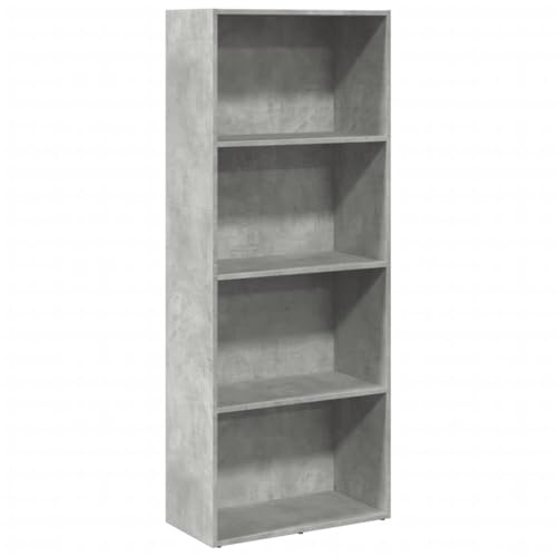 vidaXL Bücherregal Betongrau 60x30x152 cm Holzwerkstoff | Genug Platz für deine Bücher und Deko, Schlankes minimalistisches Design, das zu jeder Einrichtung passt,