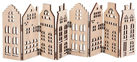 VBS Holz-Silhouette Skyline, B 47 x H 15 cm, ideal für Fotos, Platzkarten oder Notizen, Dekoration und Basteln