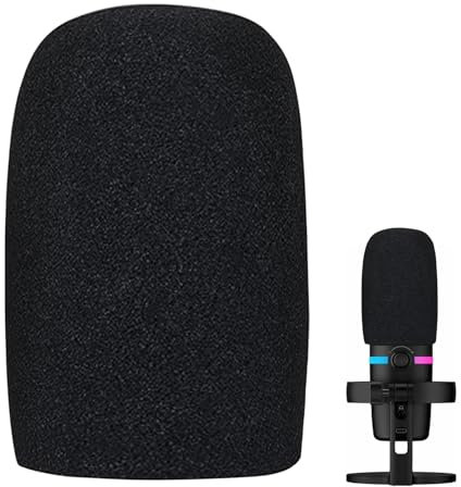 HANIUTTY Protège-Micro en Mousse, Mousse Micro Professionelle Anti Vent Anti Bruit Dense Pare-Brise Éponge Filtre Anti-Pop pour Microphone Compatible avec QuadCast S Mic MC8