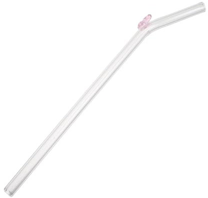Cannuccia di Vetro Rosa, Portatile e Staccabile, Riutilizzabile