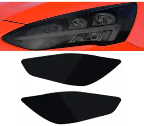 Rufutle Scheinwerfer Tönungsfolie für Ford Focus 4 Mk4 2019-2020, Autoscheinwerfer-Tönungsfolie, Rauchschwarz, transparenter TPU-Frontlichtaufkleber