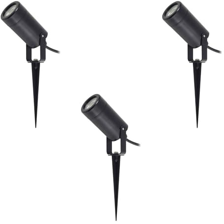 Lindby 3er Set Außenleuchte Thorgal (Modern) in Schwarz (3 flammig, GU10) - Erdspießleuchte außen