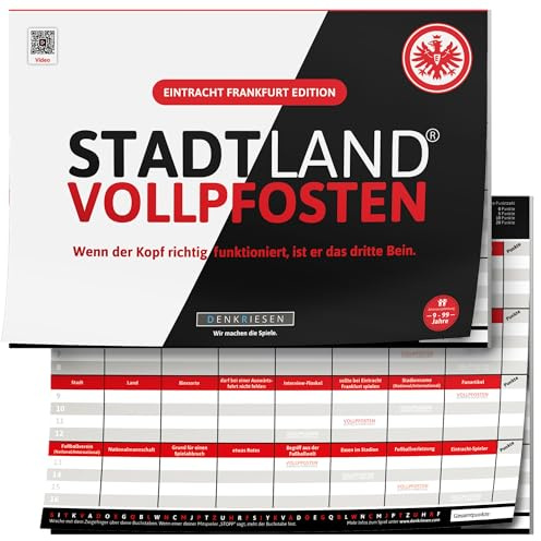 DENKRIESEN SLV Eintracht Frankfurt Edition | DIN A4 Spielblock | Wortspiel, Familienspiel und Partyspiel für Eintracht Fans mit kreativen Fußball Kategorien.