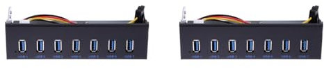 GREOHNMPAW 2X 7 Port USB 3.0 Hub 5Gbs 5.25inch CD-ROM Drive Bay CD ROM Front Panel for Computer Case