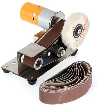 NGBFF Rock Tumbler Kit, Mini Ponceuse à Bande électrique, broyeur, polissa, rectifieuse, affûteuse de Bords de Coupe, Outil électrique de Bureau,Outils de Bricolage(Package A)