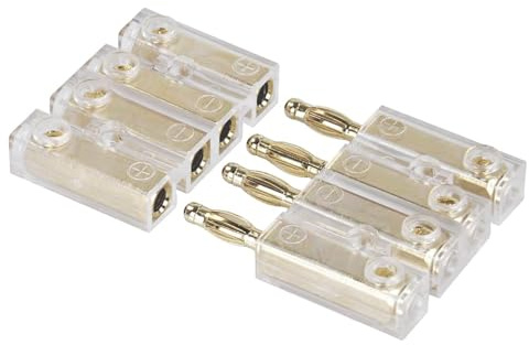 DONOONIS Bananenstecker Buchse,Lautsprecher Stecker,Lautsprecherkabel Verbinder,4-Fach Kabel-Steckverbinder Bananenstecker,Kupplung Soundboard Heckablagenstecker bis 4,00qmm vergoldet