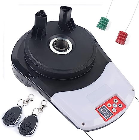 Abridor automático de puerta de garaje con 2 mandos a distancia, motor de persiana enrollable para garaje, almacén, tienda, granero, granja