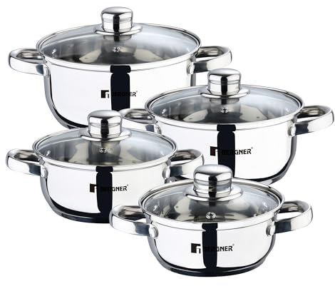 Batería de Cocina de 8 piezas en acero inoxidable Viena Bergner