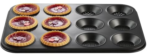 lakeland Perfobake Tart Tray Perfect for Sweet or Savoury Mini Pastry Tarts Perforated Holes for Ventilation to Avoid Soggy Bottom Pastries