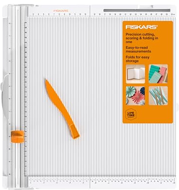 Fiskars Tavola da 30,5 cm, sistema TripleTrack, superficie di punteggio integrata, design pieghevole per artigianato e viaggi