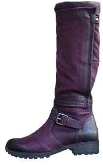 Générique Botte d'hiver Femme Genoux Bottines Sexy Marchant Bottes de Neige Fourrée Chaude Botte à Boucle Tendance Bottes Bas Vintage Chaussure Pas Cher Boots Hautes au Genou Chaussures Talons Hiver