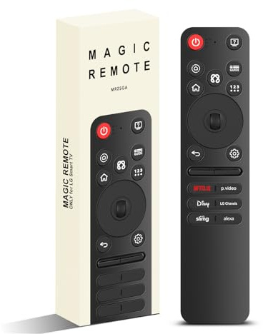 Replacement Remote for LG MR25GA Magic Remote,Compatible with 2019-2025 LG Smart TVs,Supports AI Voice & Pointer Control,Fit for MR20/21/22/23/24/25GA(Black)