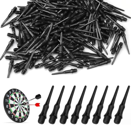 YAZWUR 100 Pezzi Punte Morbide di Ricambio in Plastica per Freccette, Estremamente Resistenti e Durature (Nero)