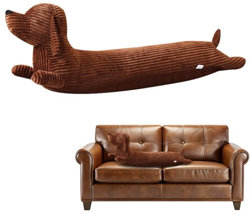 KBIBCK Dackel Kuscheltier Kissen, 50CM Plüschkissen Dackel Langes Stofftierkissen, Kuscheltier Dackels, PlüschkissenGefüllter Dackels, Langes Plüschkissen mit Dackele für Sofa,Schlafzimmerdeko