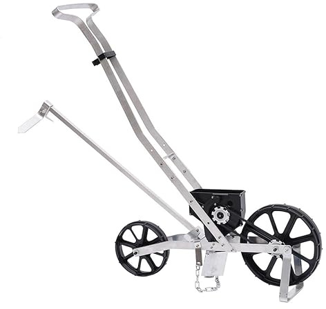 MccoMMon Semoir à main en aluminium pour jardin - Tricot à une rangée - Pour maïs sucré, poireaux et autres graines fines (96 x 31,3 x 95 cm)