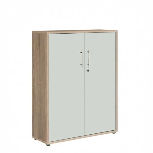 moebel-dich-auf Aktenschrank TABOR in Eiche Sonoma weiß matt 2 Türen (B/H/T): 84,4 x 113,6 x 33 cm