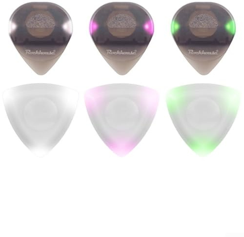 LED-Gitarrenplektrum aktiviert Licht durch physische Interaktion mit Saiten, rutschfeste Griffzone verbessert das Vertrauen in der Handhabung über Genres (GreenB)