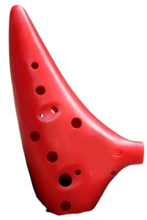 Keramik-Okarina-Instrumente, 12-Loch Alto C Ocarina Rot 16x14,5x4,5 cm