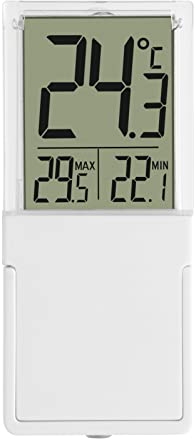 TFA Dostmann Vista digitales Fenster- oder Innenthermometer, bequemes Ablesen, wetterfest, Weiß, (L) 40 x (B) 16 x (H) 90 mm