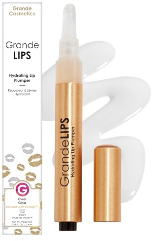 Grande Cosmetics GrandeLIPS Hydrating Lip Plumper Gloss - for Fuller-Looking, Hydrated Lips - Clear (0.084 oz)