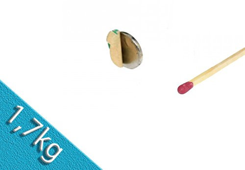 Selbstklebende Neodym Scheiben & Quadermagnete 3M Kleberücken (Ø 16,5 x 1,5 mm, 10 Stück)