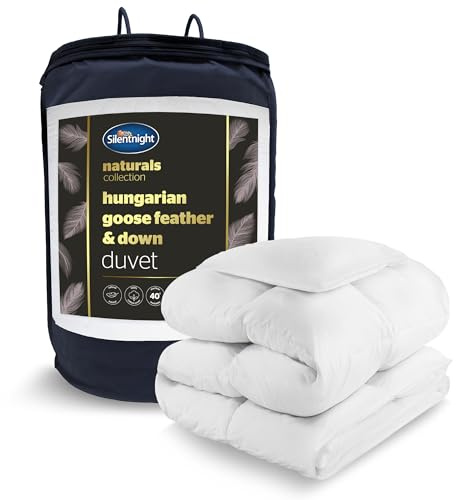 Silentnight Hungarian Goose Feather and Down Super King Duvet – Luxury Hotel Quality 10.5 Tog Duvet Quilt Warm Cosy with 300TC Cotton Cover All Year Round Winter Summer – Machine Washable - Super King