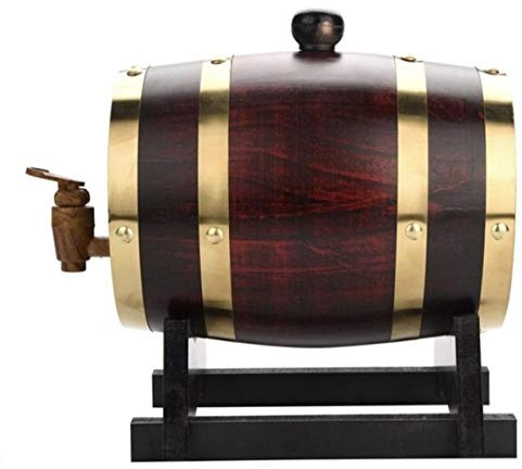 Kayla_Lan Dispensador de barril de whisky de madera de 1,5 L para vino, licores, cerveza, color retro