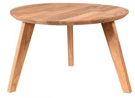 Couchtisch rund Holz 50 x 50 x 35 cm, mit Holzbeinen, Natur, kompakt | Kompakte Form, pflegeleichte Oberfläche, vielseitig als Beistelltisch, Nachttisch oder kleiner Wohnzimmertisch