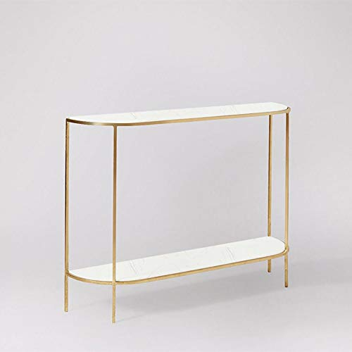 oupai MESAS Tabla De Consola, Plancha Sala De Arte Gabinete Moderno Corredor Sala De Estar Sofá Tabla Semicírculo contra La Pared Lateral Tabla Oro/Negro 31 × 11 × 31 Pulgadas para el Dormitorio de