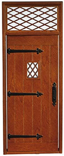Melody Jane Dolls House Tudor Front Entrance Door JBM Miniature Builders DIY Walnut Accessory