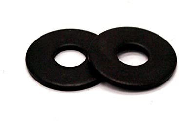 Lot de 10 rondelles de carrossier en acier inoxydable finition galvanisée noire M3 M4 M5 M6 M8 M10 DIN9021 (M6 x 18 mm x 1,4 mm d'épaisseur)