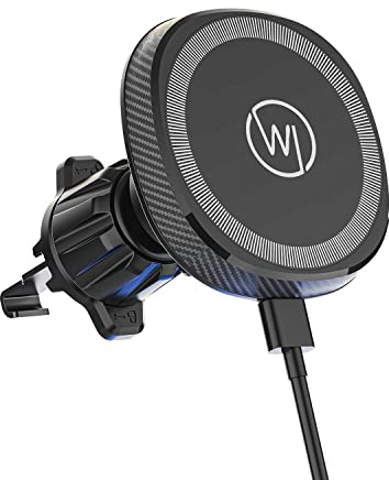 Wicked Chili 15W Autohalterung mit Ladefunktion, kompatibel mit MagSafe iPhone 17, 16, 15, 14, 13, 12 (Pro, Max, Plus, Mini) Wireless KFZ Ladegerät, Handyhalterung, Lüftungsgitter Auto Halterung