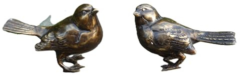 IDYL Bronze-Skulptur Paar Spatzen 7 x 10 cm