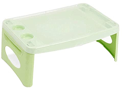 Kunststoff-Klapptisch Esstisch im Bett mit klappbaren Füßen kann zum Lesen von Diäten verwendet werden multifunktionales Laptop-Betttablett zum Arbeiten mit Schubladen (Color : Green, Size : 47 *