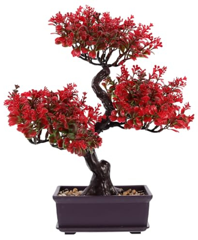 BESTonZON Künstlicher Bonsai Baum Tischdekoration 14X12X4 Zoll Kunstpflanze Bonsai Groß Für Wohn- Und Arbeitsbereich Japanischer Stil