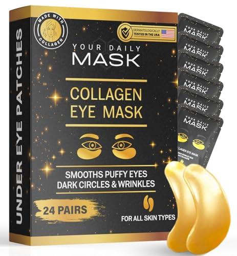 Premium Augenmaske Tränensäcke - Your Daily Mask® - Tränensäcke und Augenringe - 24 STÜCK (12 Paar) - Augenmaske Kollagen - Augenpads - Anti Tränensäcke
