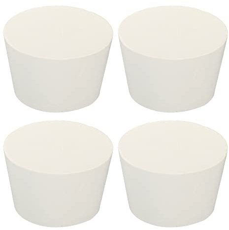 sourcing map 4Stk Gummi Konisch Stecker 45mm bis 56mm Solid Test Rohre Stöpsel Stopfen Weiß für Lab Haus