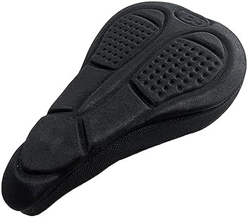 Großer Gel-Fahrradsitzbezug, gepolsterter bequemer Fahrradsattelbezug, Übungs-Fahrradsattel-Kissenbezug für Herren und Damen, 27 x 17 cm